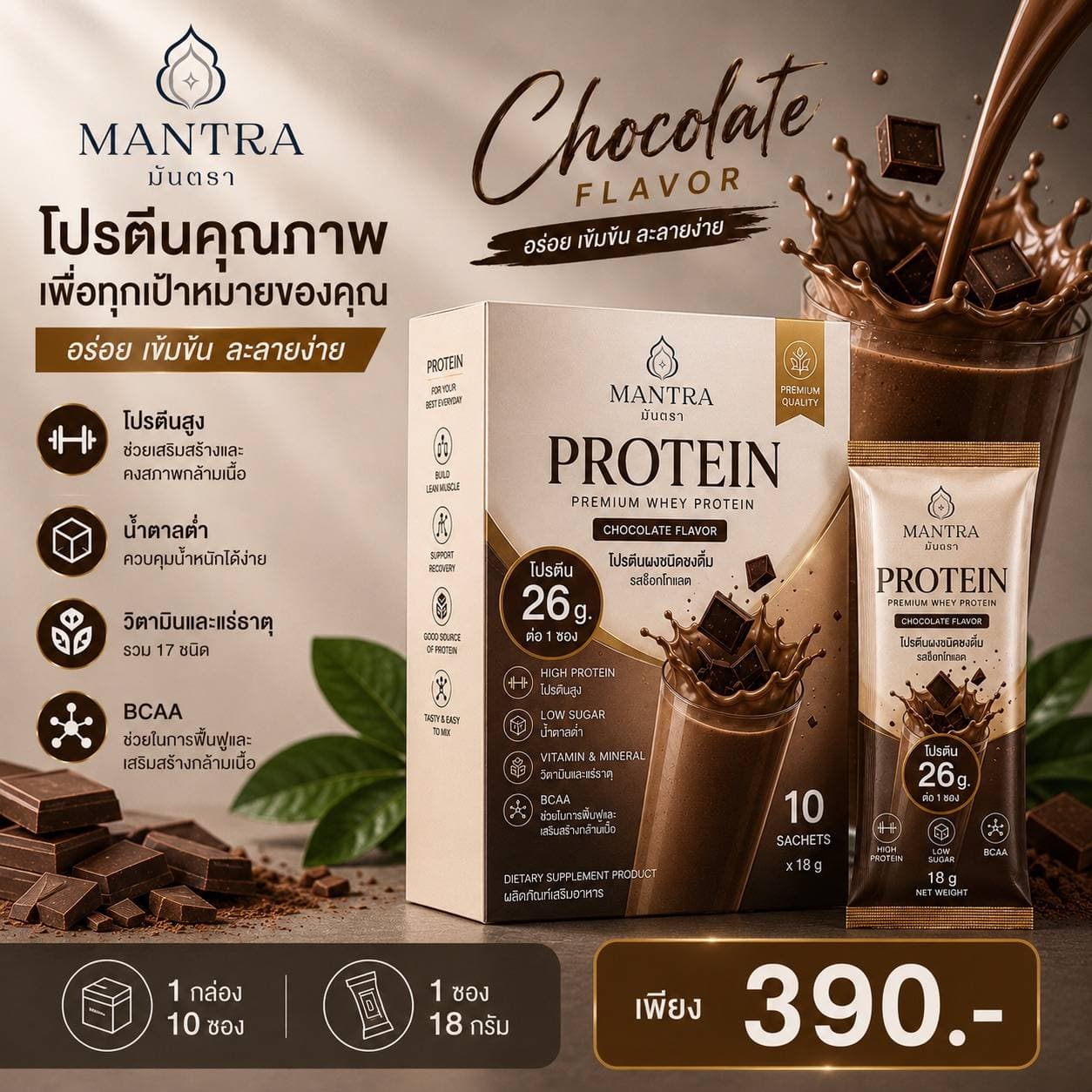 เติมโปรตีนให้ทุกเป้าหมาย ในรสช็อกโกแลตเข้มข้น